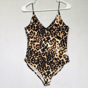 Gaze Leopard/Cheetah Spaghetti Strap Bodysuit - NWOT